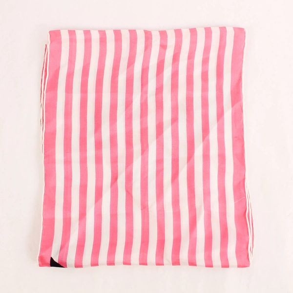 Vintage Ben Goldman Silk Scarf Wrap Shawl Pink Stripes 43.5" Pre-owned
