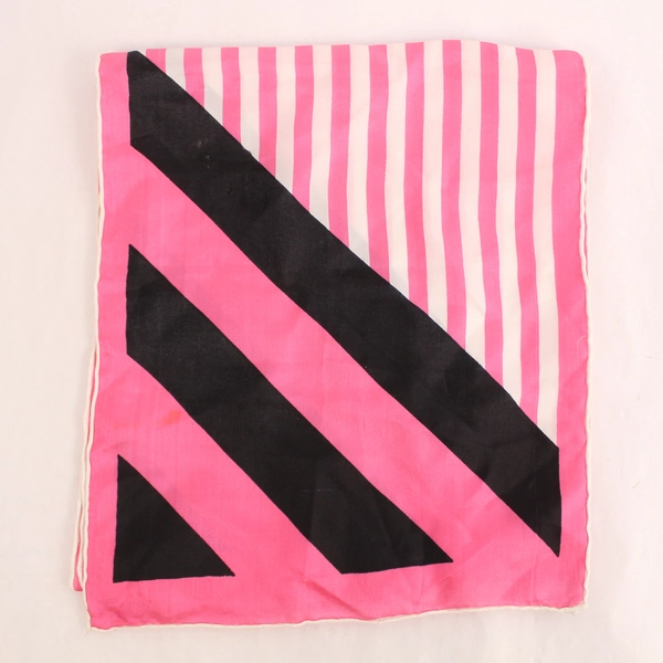 Vintage Ben Goldman Silk Scarf Wrap Shawl Pink Stripes 43.5" Pre-owned