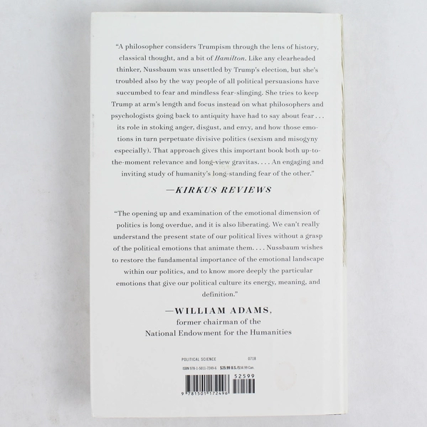 The Monarchy of Fear by Martha C. Nussbaum 2018 Hardcover Dust Jacket