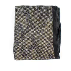 Vintage Black Beige Gray Silk Scarf Geometric Pattern 55" Long Good Condition