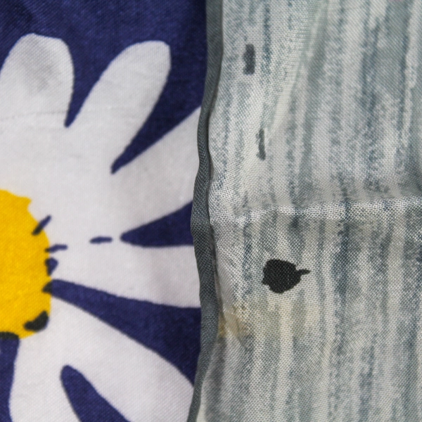 Lot of 2 Women's Scarves Floral Chiffon Navy Blue Green Fall Winter