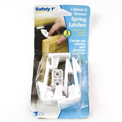 Safety 1st 3 Pack Cabinet & Drawer Spring Latches White Spring Loaded