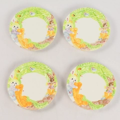Lot of 4 1995 Ceramic Easter Snack Plates Children's Tea Set Decor