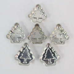 Set of 6 Christmas Tree Aluminum Baking Cake Dessert Molds Seasonal Baking