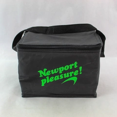 Vintage Newport Pleasure Cooler Lunch Bag Black Green Logo Tobacciana