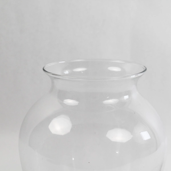 Vintage Hand Blown Clear Glass Bouquet Vase Floral Centerpiece Fish Tank Crafts