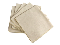 Lot of 5 Vintage Light Cream Napkins Woven Cloth for Needlepoint