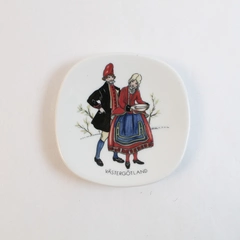 Vintage Rorstrand Swedish National Costume Butter Pat Plate Vastergotland
