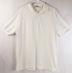 Vintage ScreenMates Men's 2XL White Knit Polo Shirt USA Good Condition