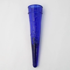 Rare Vintage Auto Car Flower Vase Cobalt Blue Glass Elegant Bird 1900s