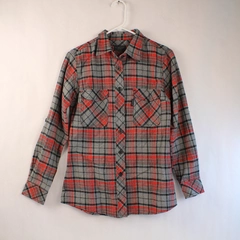 Five Brother Men's Flannel Shirt Red Gray Plaid Size Small Pre-Owned