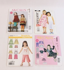 Lot of 4 Vintage Children Sewing Patterns McCall's Simplicity Age 1-6