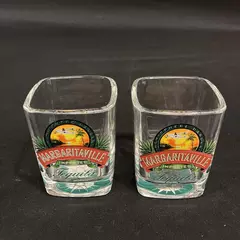 Lot of 2 Margaritaville Imported Tequila Square Shot Glasses