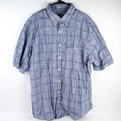 IZOD Blue Plaid Short-Sleeved Button-Down Shirt Men's Size 2XLT