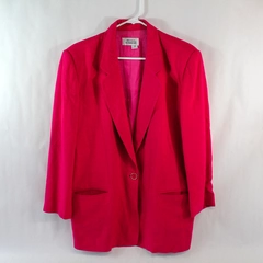 Vintage Nicole Summers Blazer Size 14 Fuchsia Pink with Shoulder Pads