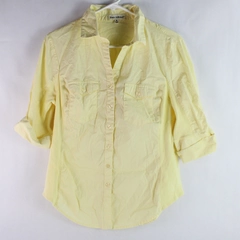 Hester & Orchard Yellow Button-Up Blouse Women's Size Medium
