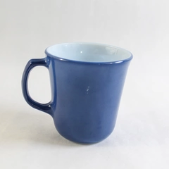 Vintage 1980s Corning Slate Blue Coffee Mug 8 oz Milk Glass Microwave Safe