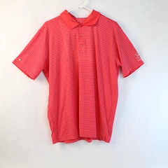 Antigua Men's Polo Shirt Michelbook Country Club Red White Stripes Size L