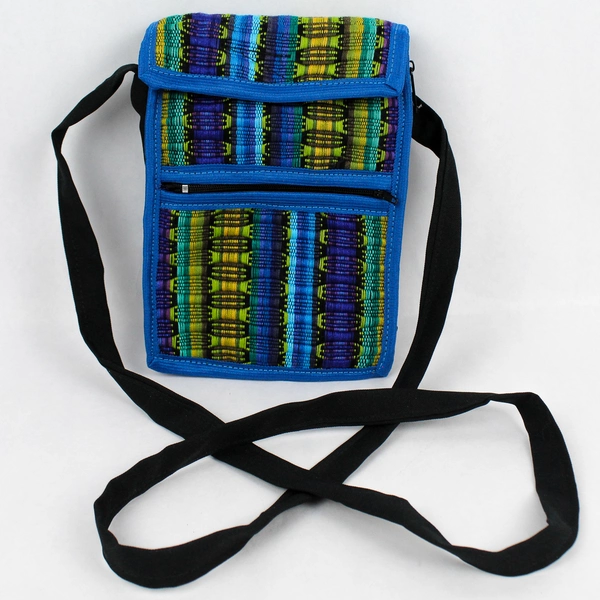 Unbranded Fabric Cross Body Travel Bag w/ Unique Pattern & Zippers