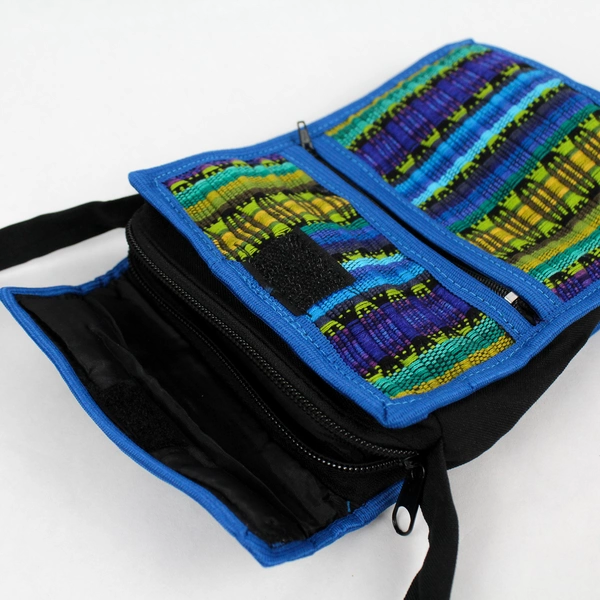 Unbranded Fabric Cross Body Travel Bag w/ Unique Pattern & Zippers