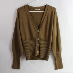 AVALIN Women's Knit Brown V-Neck Cardigan Button-up Sweater Unknown Size