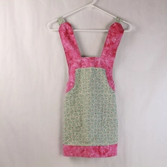Vintage Pink Green Floral Patchwork Children's Apron Good Condition