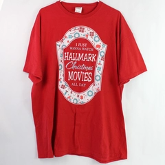 Fruit Of The Loom Red Christmas-Themed Cotton T-Shirt Adult Size 2XL