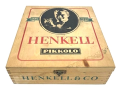 Vintage Henkell Pikkolo Dovetail Wood Wine Box with Brass Clasp 1832