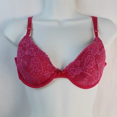 Vintage Rampage Y2K Women's 36B Hot Pink Lace Padded Bra Pre-owned