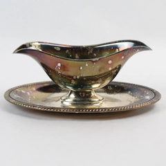 Vintage Castleton International Silver Plated Gravy Boat Dish And Tray