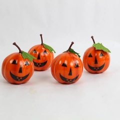 Lot of 4 Vintage Coated Foam Jack O Lantern Pumpkin Figures Decor Table Home