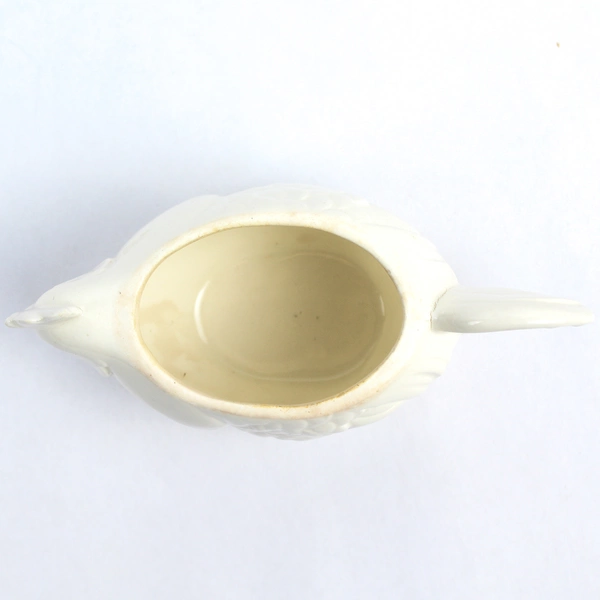 Vintage White Rooster Ceramic Sugar Bowl Made in Czechoslovakia