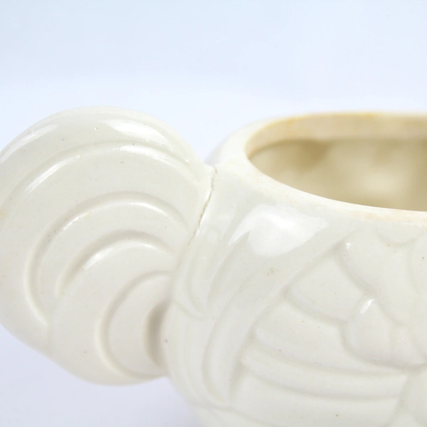 Vintage White Rooster Ceramic Sugar Bowl Made in Czechoslovakia