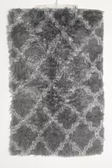 Gray Fluffy Shaggy Accent Rug 42"x27" Soft Home Floor Decor