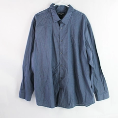 Shaquille O'Neal XLG Blue Cotton-Blend Button-Down Shirt Men's Size 3XL