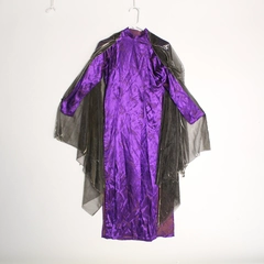Lot of Adult Homemade Halloween Costume Purple Dress & Metallic Cape Women's 10