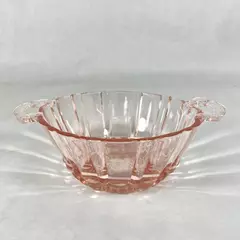 Vintage Anchor Hocking Old Cafe Glass Candy Dish Pink No Lid