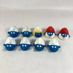Lot of 9 Vintage 1983 Peyo Smurfs Vitamin Caps Papa Smurfette Brainy