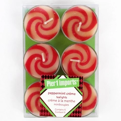 Pier 1 Imports Peppermint Crème Tealights Set of 6