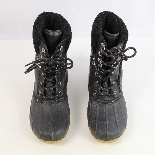 Tommy Hilfiger Women's 8M Black Rain Boots Waterproof Lace Up Winter Pre-owned