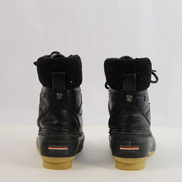 Tommy Hilfiger Women's 8M Black Rain Boots Waterproof Lace Up Winter Pre-owned