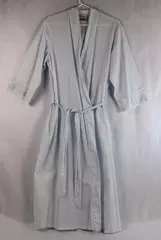 Vintage Laura Ashley Robe Women's Medium Baby Blue Lace Accent 3/4 Sleeves