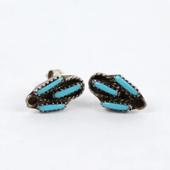 Vintage Sterling Silver And Turquoise Angel Stud Earrings 