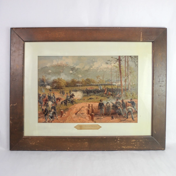 Vintage Framed Matted Print Battle Of Kennesaw Mountain De Thulstrup 
