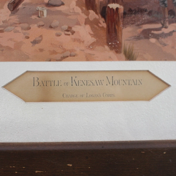 Vintage Framed Matted Print Battle Of Kennesaw Mountain De Thulstrup 