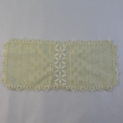 Beige Cream Floral Victorian Doily Tablecloth for Dollhouse 5.75"x13"
