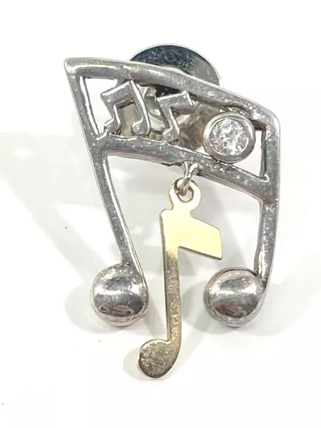 Rqciok Sterling Silver Musical Notes Pin Back Hat Pin Tie Tack Music