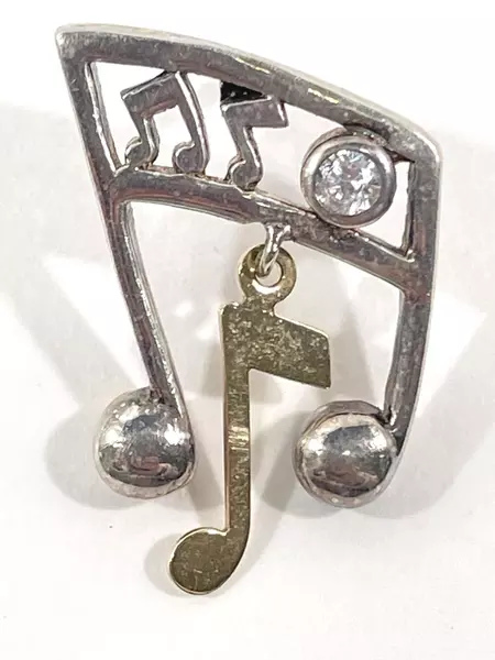 Rqciok Sterling Silver Musical Notes Pin Back Hat Pin Tie Tack Music