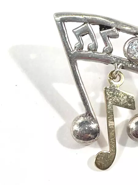 Rqciok Sterling Silver Musical Notes Pin Back Hat Pin Tie Tack Music