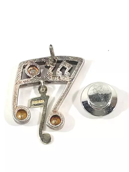 Rqciok Sterling Silver Musical Notes Pin Back Hat Pin Tie Tack Music